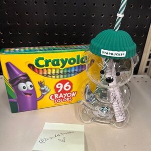 Starbucks Bearista Glass Bear Cold Cup Holiday Tumbler Honey Starbies